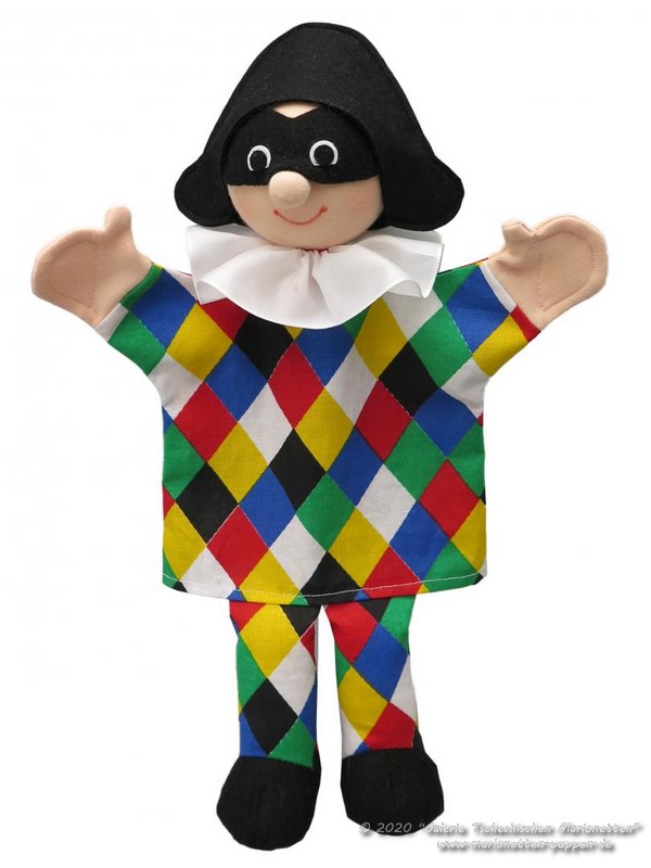 Harlequin textile Hand Puppet | MYB26224B | marionettes-puppets.com ...