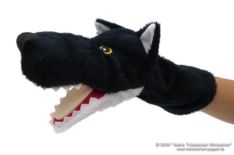 Wolf black Klapper Hand Puppet