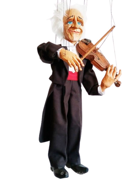 Violinist masterly musician marionette, replica