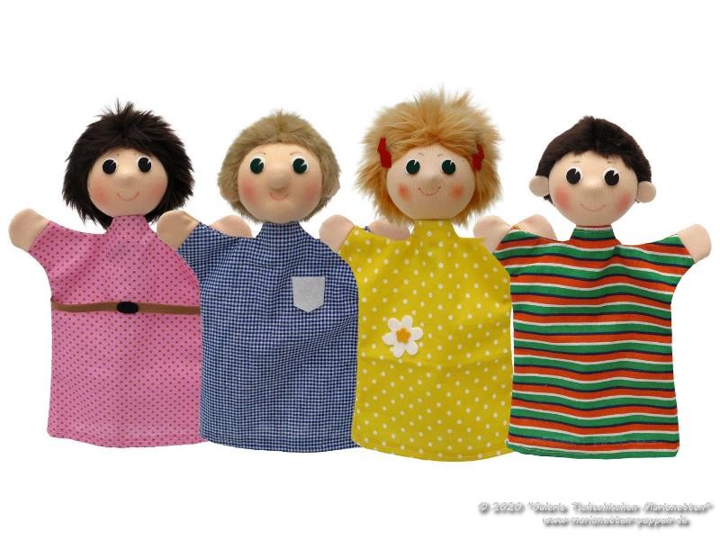 Set Family textile Hand puppets