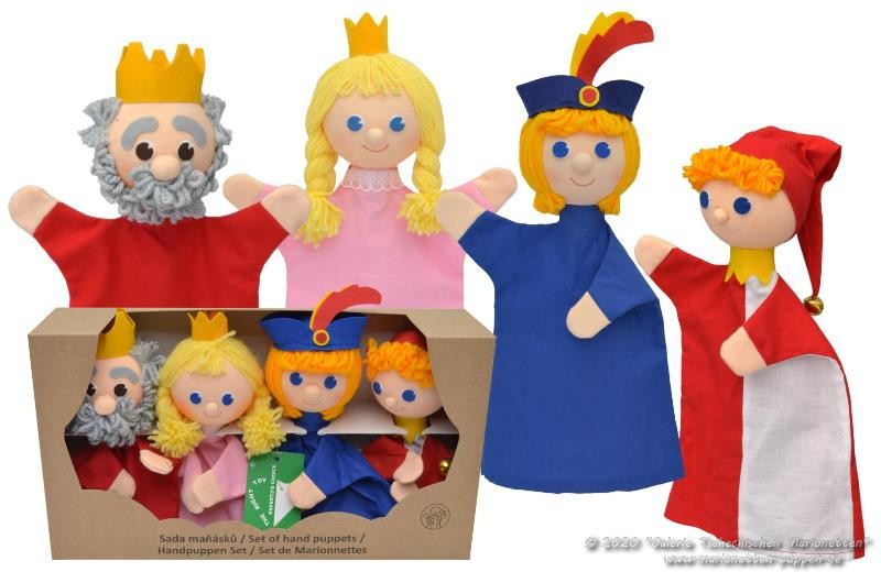 Set hand puppets King family 