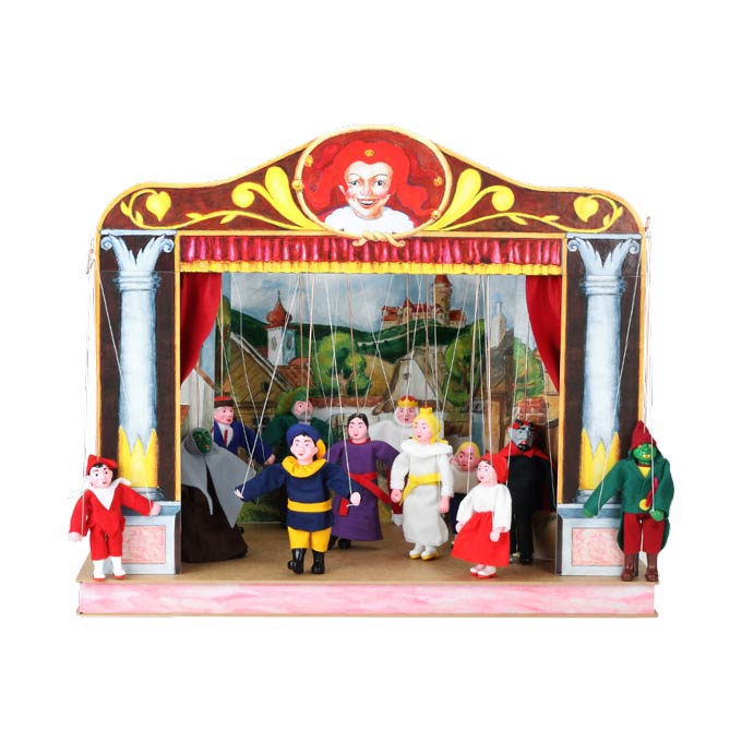 Home puppets theater and 12 marionettes   