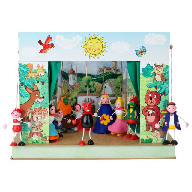 Portable puppet theatre "Spring" and 10 marionettes