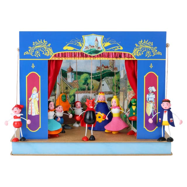 Portable puppet theatre "Castle" and 10 marionettes