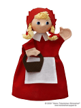 Little Red Riding Hood with Pigtails Hand Puppet